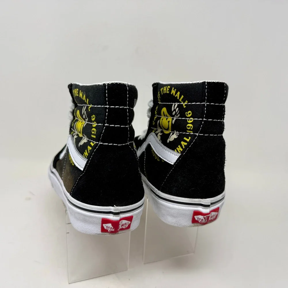 Vans Sk8-Hi Smiley Face Off The Wall Black High Top Sneakers Mens 7 Womens 8.5
